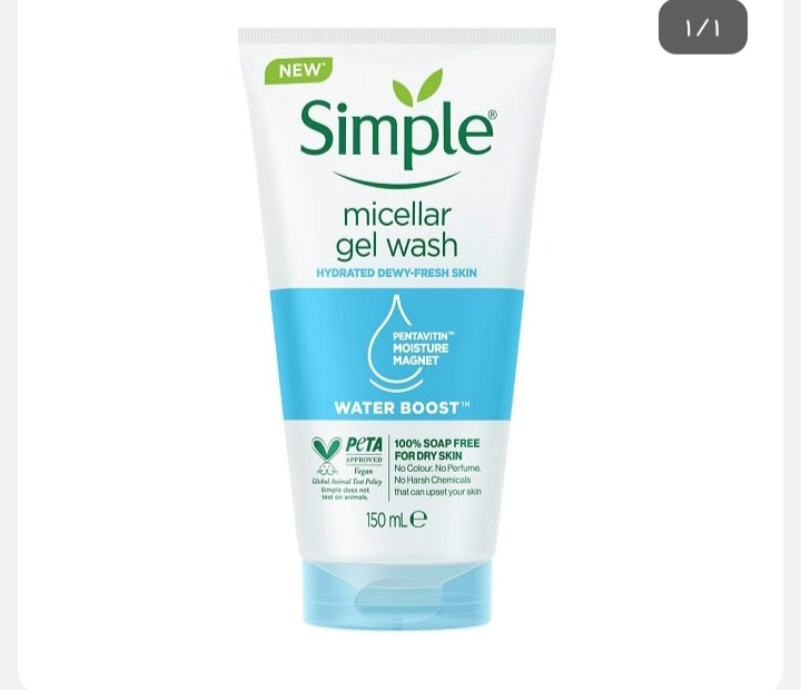 ژل شستشوی میسلار واتر سیمپل Simple مدل واتر بوست Water Boost حجم 150 میل اصلی