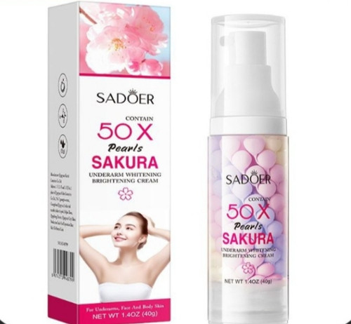 کرم روشن کننده پمپی زیر بغل مرواریدی ساکورا سادور 40 گرم کد