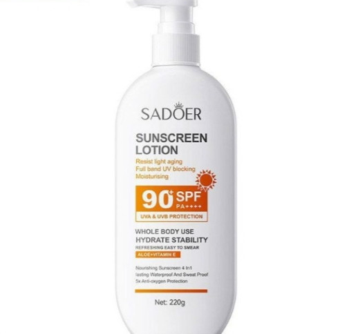 لوسیون ضد آفتاب و سفید کننده پمپی spf90 سادور 220 گرم کد Sd580519