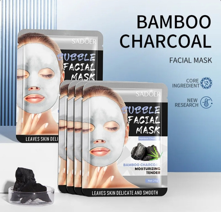 ماسک صورت حبابی زغال بامبو سادور | اکسیژنرسان قوی، ضدجوش و درخشانکننده پوست