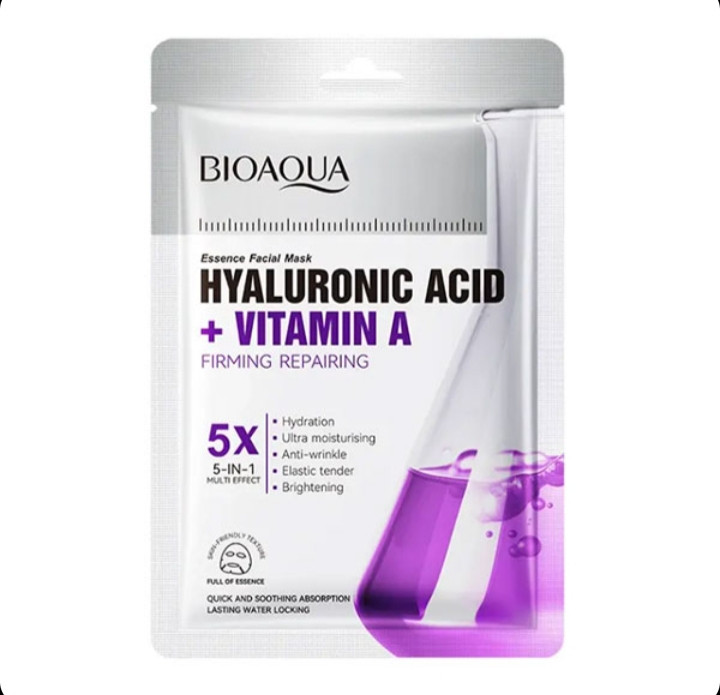 ماسک ورقهای هیالورونیک اسید و ویتامین A بیوآکوا