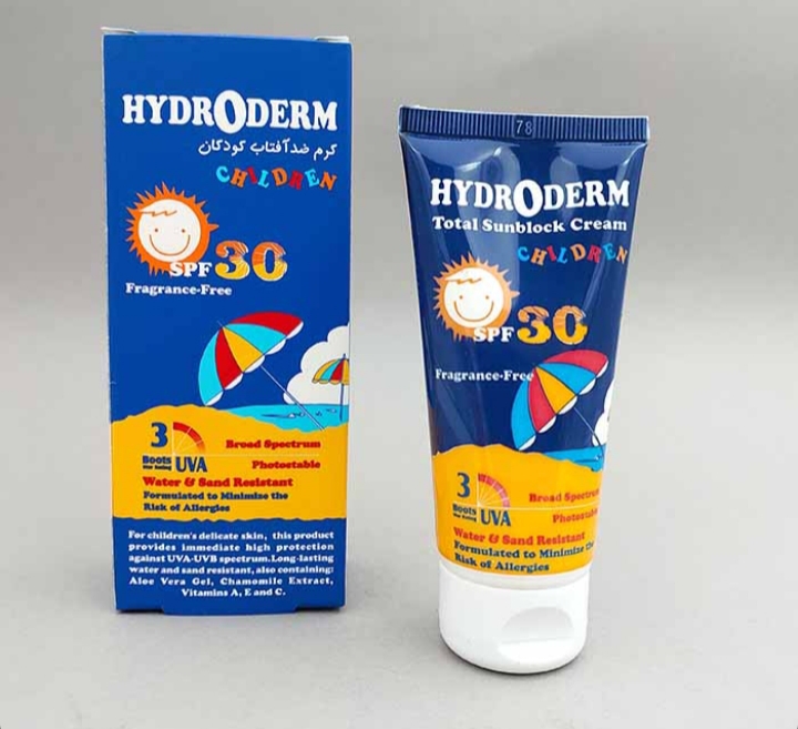 کرم ضدآفتاب کودکان spf 30 هیدرودرم حجم 50 گرم