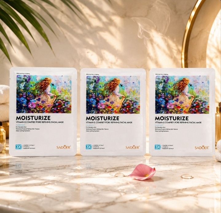 ماسک ورقه ای ویتامین E و قابض منافذ سادوئر (SADOER 3X Pore Refining)